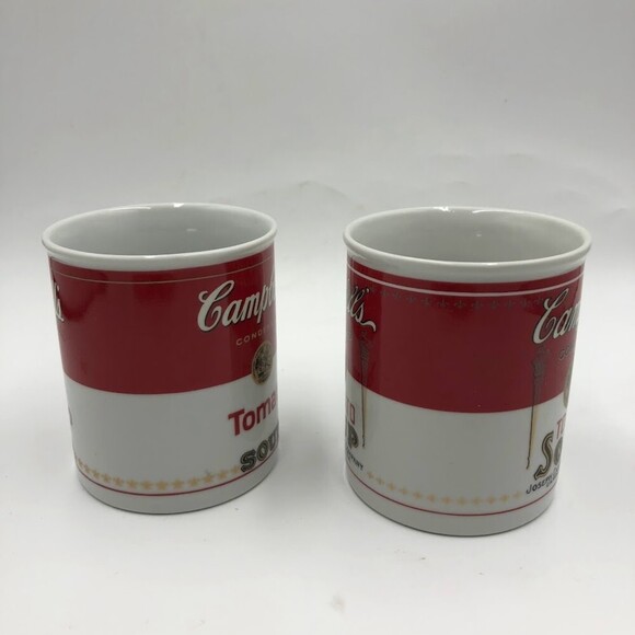 Vtg 1994 Set 2 Campbells Condensed Tomato Soup Ceramic Mugs 125th Anniversary - Picture 6 of 12